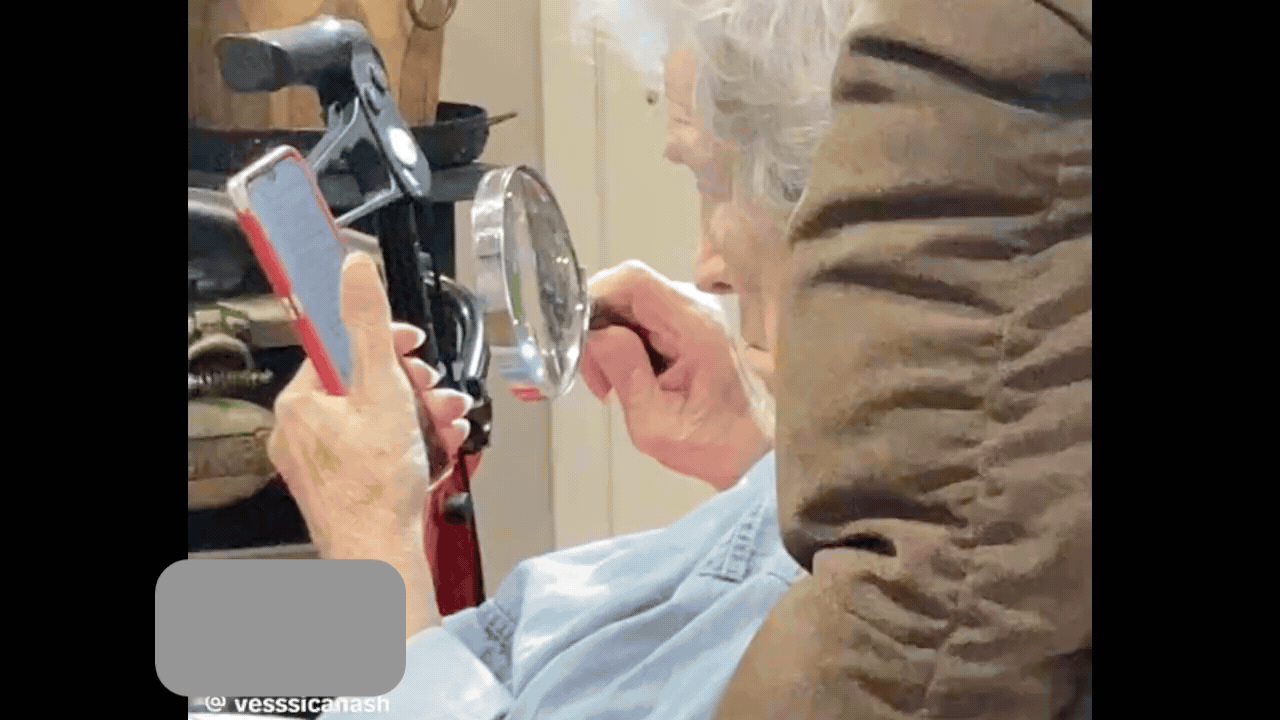 Person rubbing tired eyes with screen glare effect - morning blurry vision